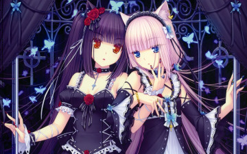 Картинка аниме touhou девушки взгляд фон