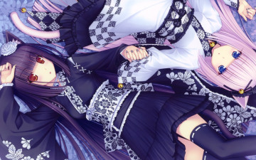 Картинка аниме touhou девушки взгляд фон