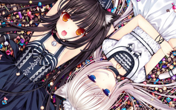 Картинка аниме touhou девушки взгляд фон