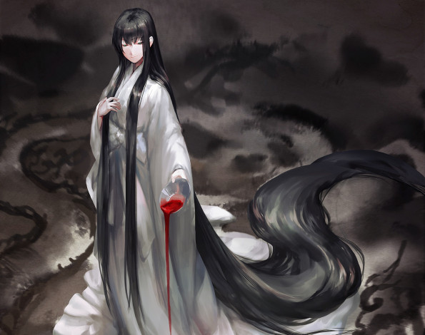 Обои картинки фото аниме, unknown,  другое, кровь, девушка, kzcjimmy