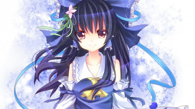 Обои картинки фото аниме, touhou, девушка, взгляд, фон