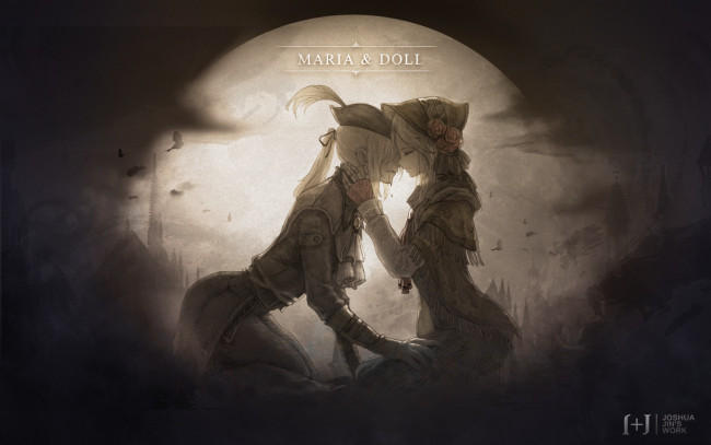 Обои картинки фото аниме, bloodborne, слёзы, арт