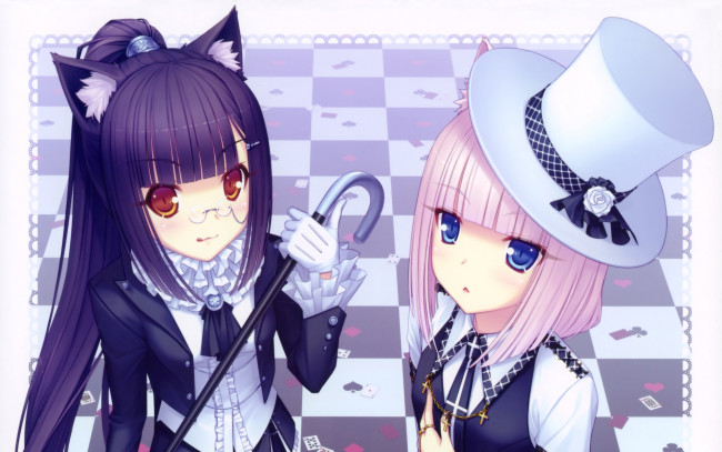 Обои картинки фото аниме, touhou, девушки, взгляд, фон