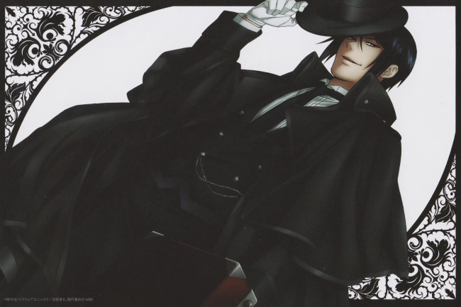 Обои картинки фото аниме, kuroshitsuji, себастьян
