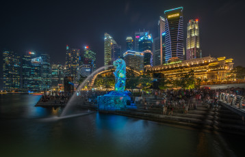 Картинка singapore города сингапур+ сингапур огни ночь