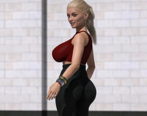 Картинка 3д+графика люди+ people взгляд фон девушка