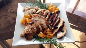 Картинка еда мясные+блюда апельсин розмарин индейка