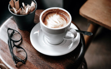Картинка еда кофе +кофейные+зёрна капучино