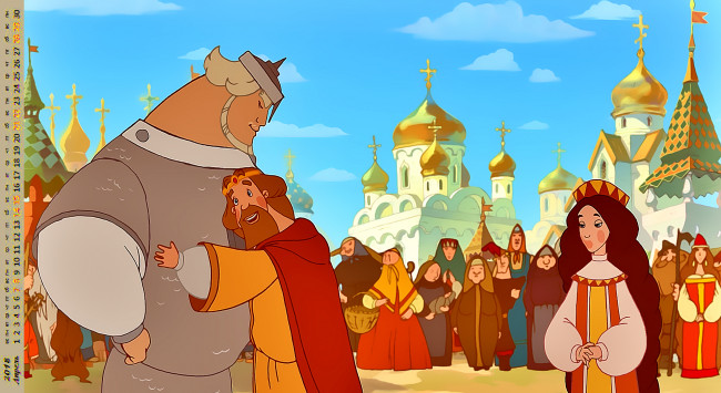 Обои картинки фото календари, кино,  мультфильмы, люди, царь, богатырь, эмоции