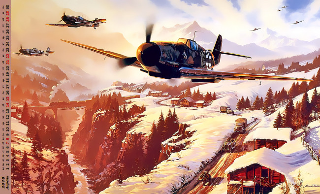 Обои картинки фото календари, рисованные,  векторная графика, самолет, полет