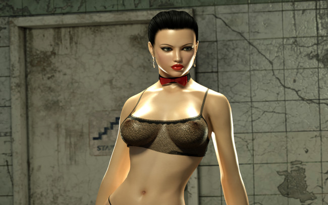 Обои картинки фото 3д графика, люди , people, взгляд, фон, девушка