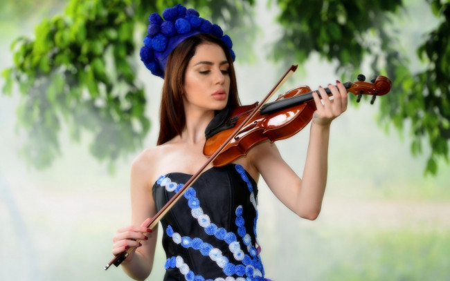 Обои картинки фото музыка, -другое, девушка, скрипка