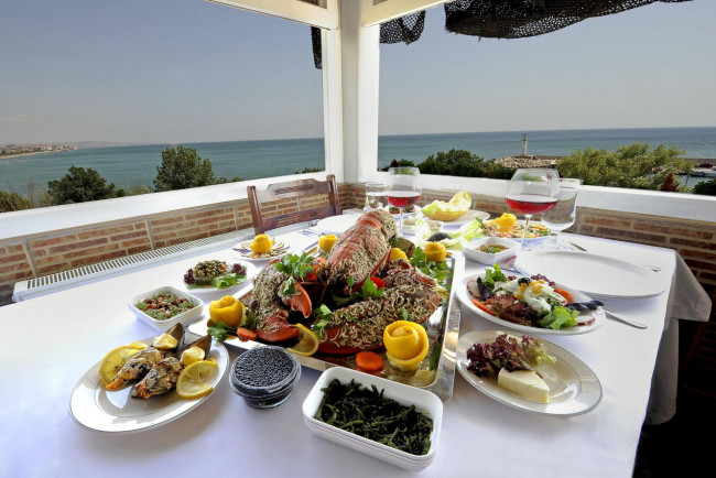 Обои картинки фото еда, сервировка, краб, икра