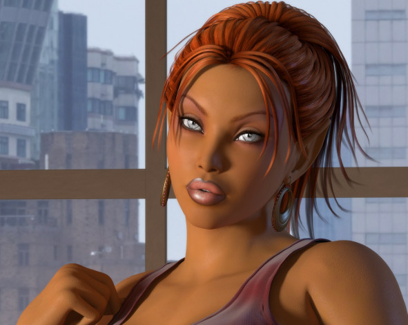 Обои картинки фото 3д графика, портрет , portraits, фон, взгляд, девушка