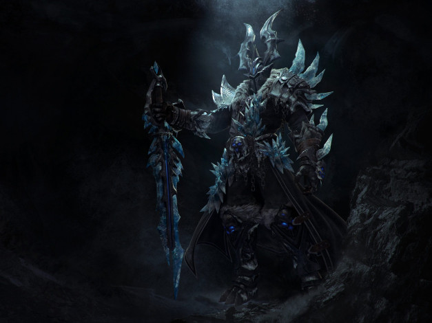 Обои картинки фото видео игры, world of warcraft,  wrath of the lich king, король, лич, меч, броня