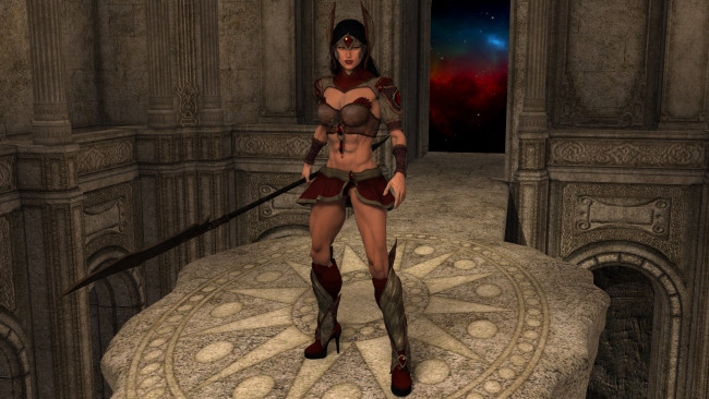 Обои картинки фото 3д графика, фантазия , fantasy, взгляд, фон, девушка