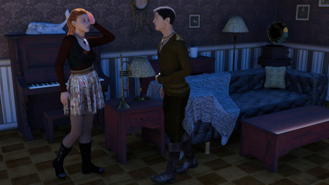 Обои картинки фото 3д графика, люди , people, парень, фон, взгляд, девушка