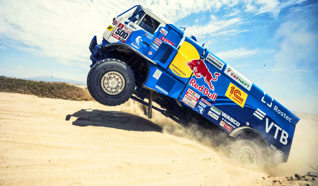 Обои картинки фото спорт, авторалли, гонка, мастер, kamaz, россия, грузовик, песок, 500