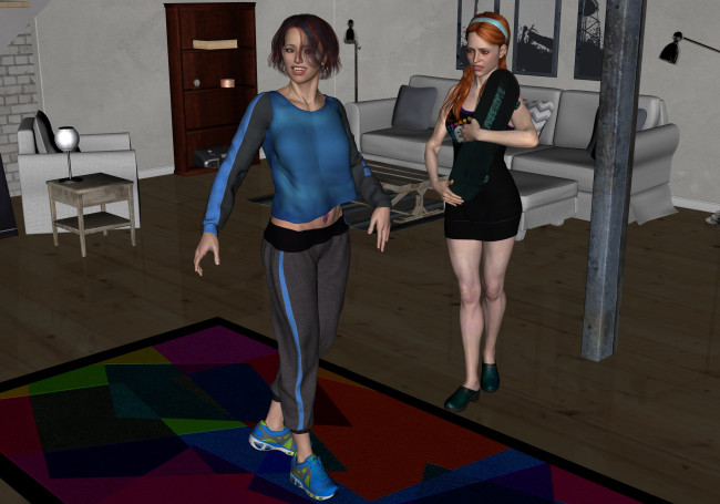 Обои картинки фото 3д графика, люди , people, фон, взгляд, девушки