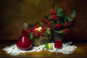 Картинка еда разное калина наливка яблоки