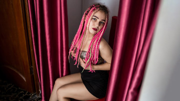 обоя девушки, - рыжеволосые и разноцветные, красивая, девушка