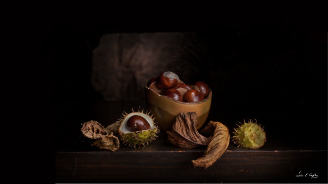 Обои картинки фото еда, орехи,  каштаны,  какао-бобы, каштаны