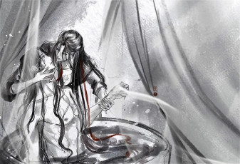 Картинка аниме mo+dao+zu+shi вэй усянь лань ванцзы бочка