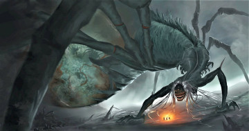 Картинка фэнтези существа паук монстр свет