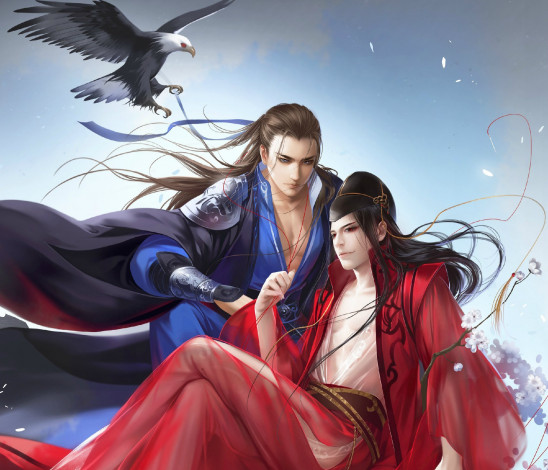 Обои картинки фото аниме, животные,  существа, парни, ктай