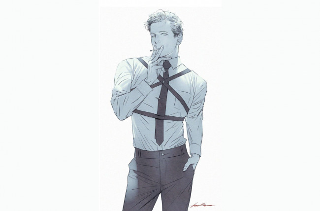 Обои картинки фото аниме, unknown,  другое , мужчина, сигарета