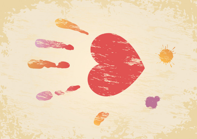 Обои картинки фото векторная графика, сердечки , hearts, ладонь, сердечко, краски, цвета