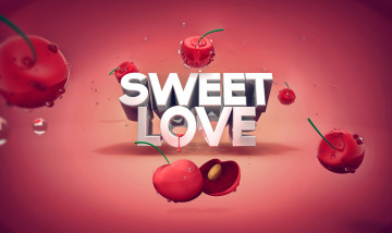 Картинка 3д+графика романтика+ romantics вишни капли любовь