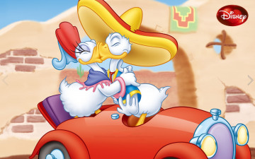 Картинка мультфильмы disney дональд дак поцелуй машина