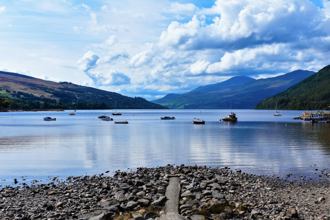 Обои картинки фото loch tay, scotland, корабли, разные вместе, loch, tay