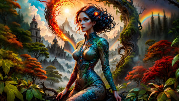 Картинка фэнтези девушки нейросети графика нейроарт ai art нейронные сети рисунки нейро искусство нейрографика graphics neuroart neural networks drawings neuro neurography