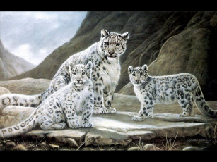 обоя рисованные, животные, барсы