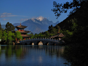 Картинка black dragon pool lijiang yunnan province china города мосты