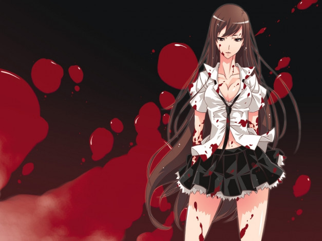 Обои картинки фото аниме, weapon, blood, technology