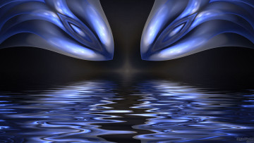 Картинка 3д графика fractal фракталы вода