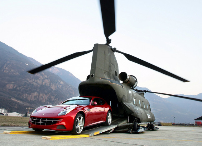 Обои картинки фото ferrari, ff, автомобили, вертолёт
