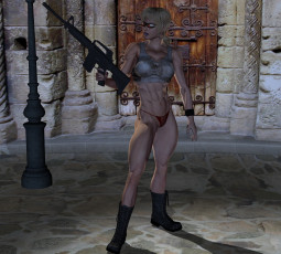 Картинка 3д графика fantasy фантазия оружие девушка