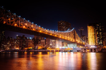 Картинка queensboro bridge new york city города нью йорк сша east river манхэттен мост куинсборо nyc ночной город manhattan
