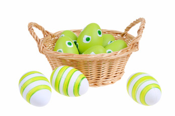 Картинка праздничные пасха яйца корзина