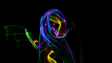 Картинка 3д графика fractal фракталы лицо линии изгибы девушка цвера фон узор