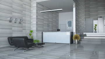 Картинка 3д графика realism реализм лесница дом растения часы комната