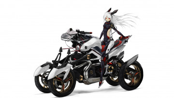 Картинка by tyappygain аниме weapon blood technology девушка квадрацикл