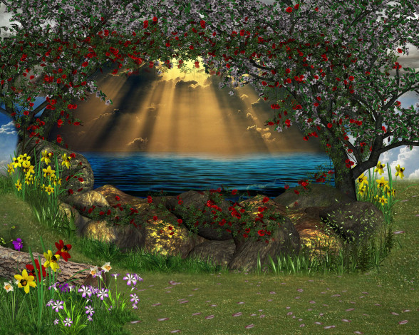 Обои картинки фото 3d, 3д, графика, nature, landscape, природа