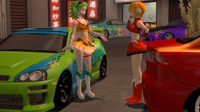 Обои картинки фото 3д, графика, people, люди, девушки, авто