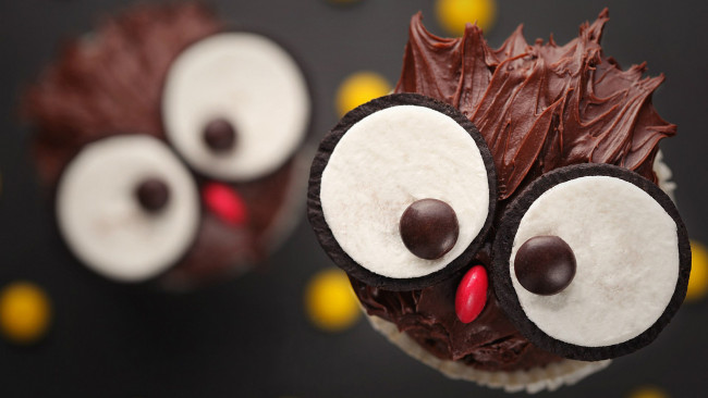 Обои картинки фото еда, пирожные, кексы, печенье, глаза, мордочка