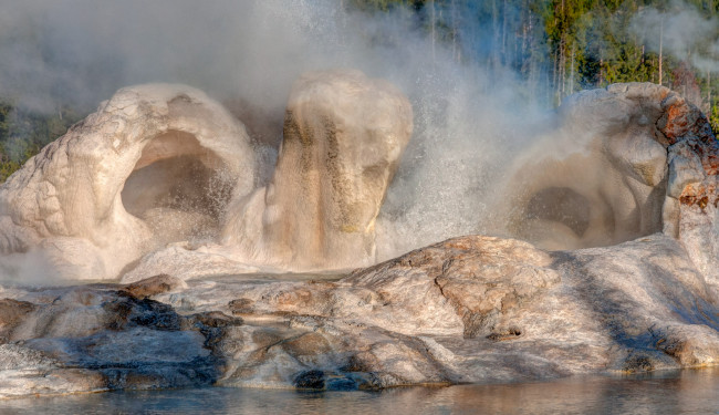 Обои картинки фото природа, стихия, сша, штат, вайоминг, гейзер